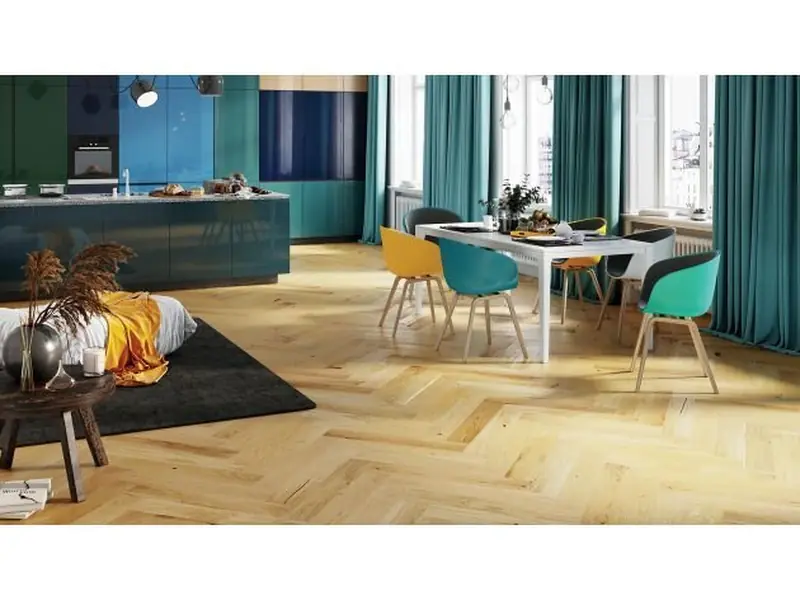 Трислоен паркет Barlinek Дъб Caramel Herringbone, дъски за рибена кост